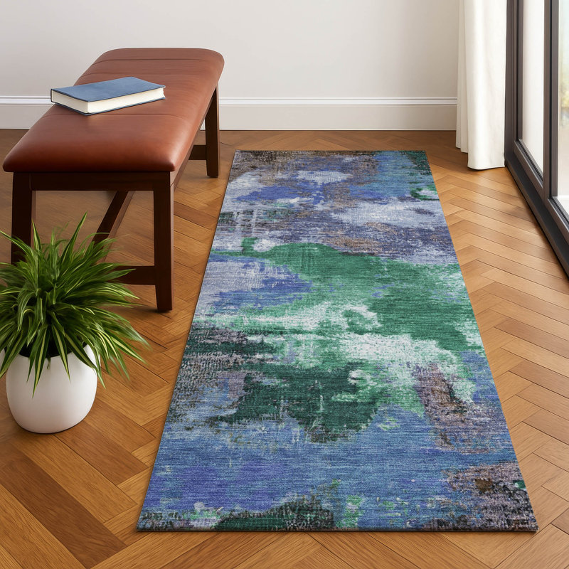 Premium Machine Washable Bucz AMF1738 Modern Rug, Runner 2'3" x 7'6"