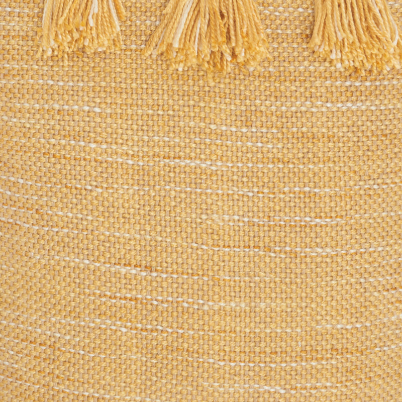 13" x 33" Polyester Blend Throw Pillow with Tassels, Yellow