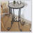 Patio Side Table with Shelf,Brown+Black