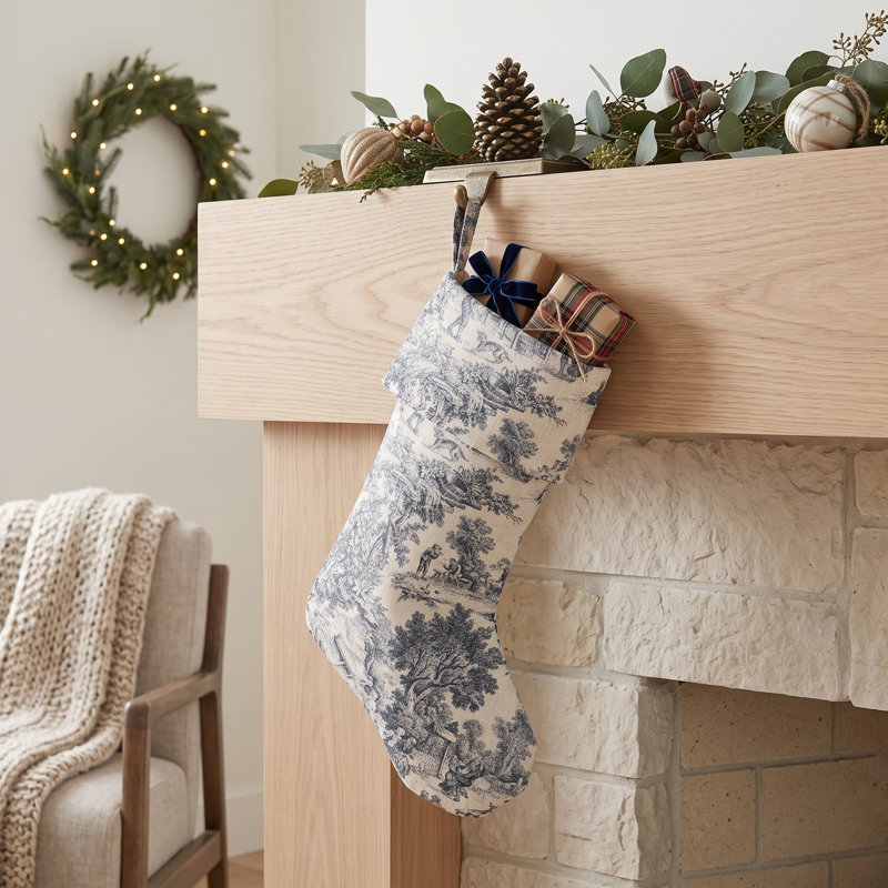 Chaussette de Noël Toile, Navy