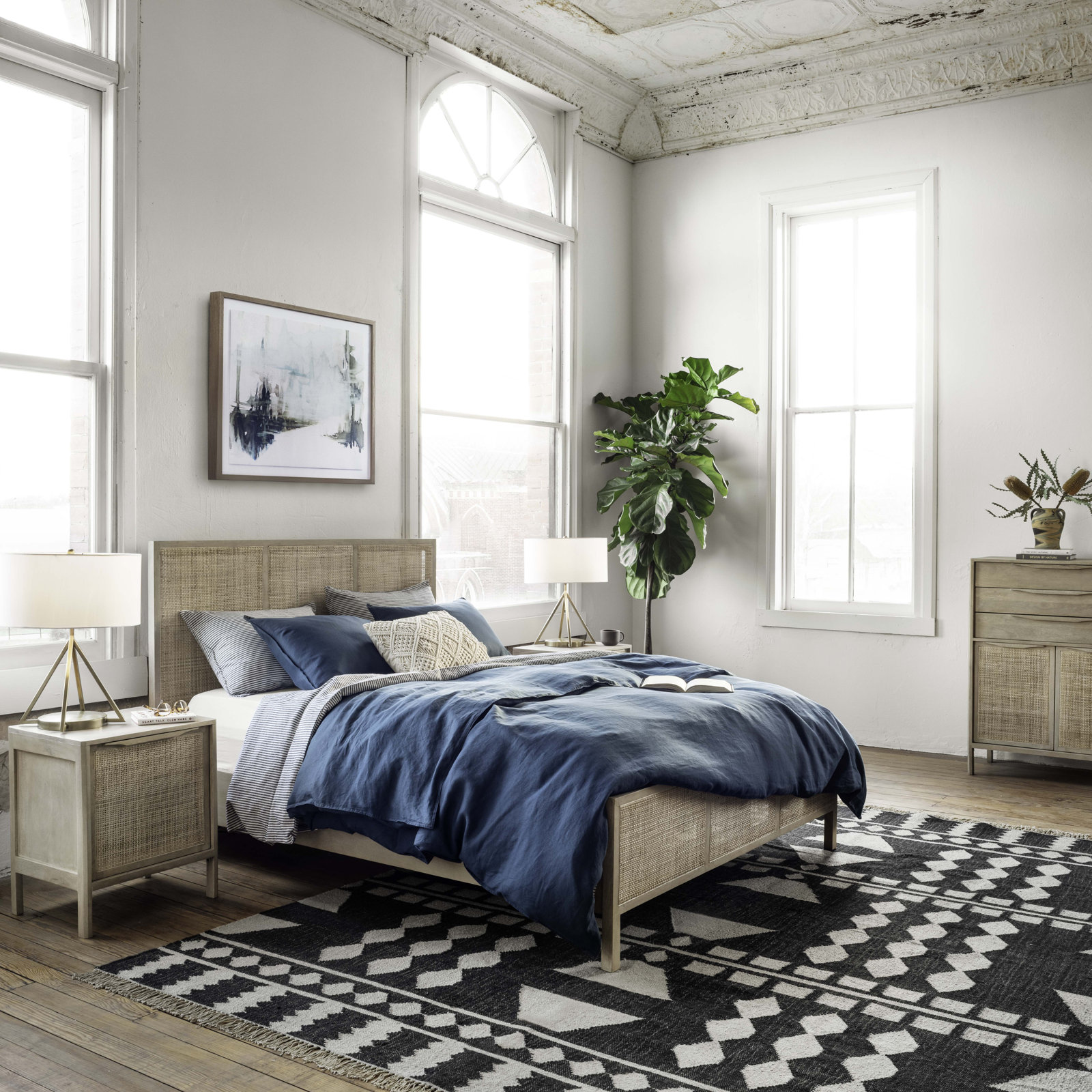 Nellie Cane Nightstand, Natural, Right