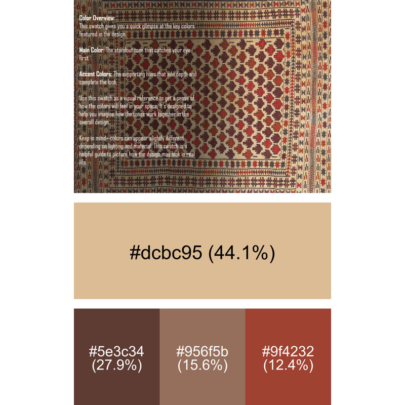 Tapis beige Southwestern, Rectangle 5 pi x 7 pi