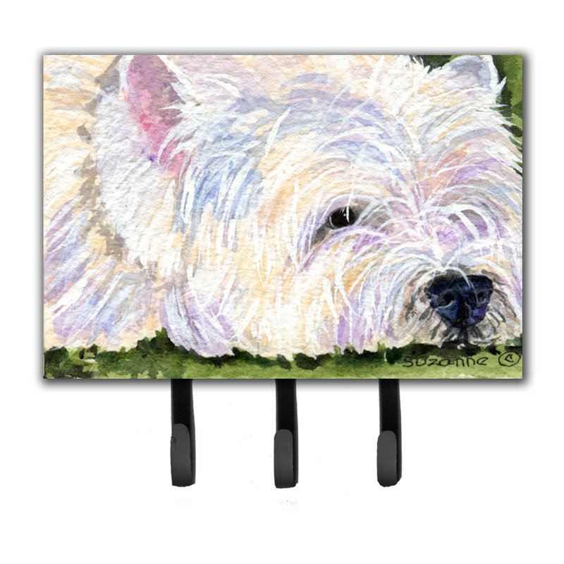 Porte-laisse westie et porte-clé