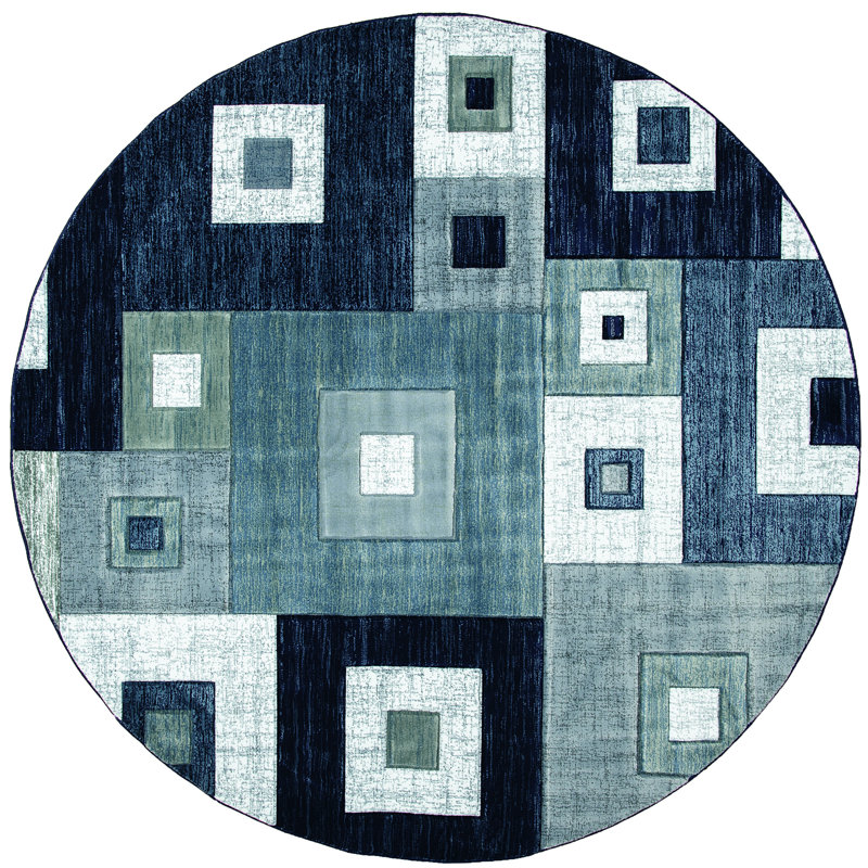 Zabala Geometric Indoor Rug, Round 7'10" x 7'10"