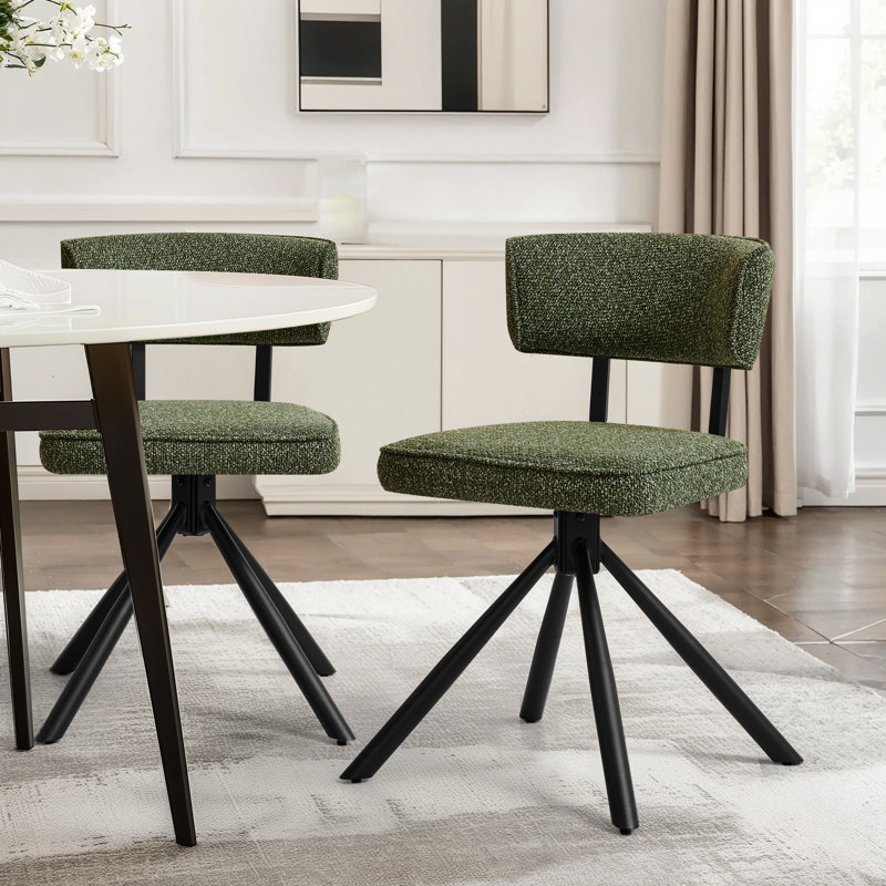 Modern Fabric Upholstered Dining Chair, Green