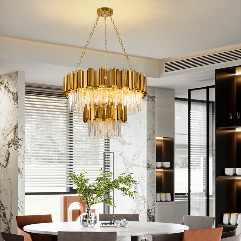 1 - Light Chandelier, Brass