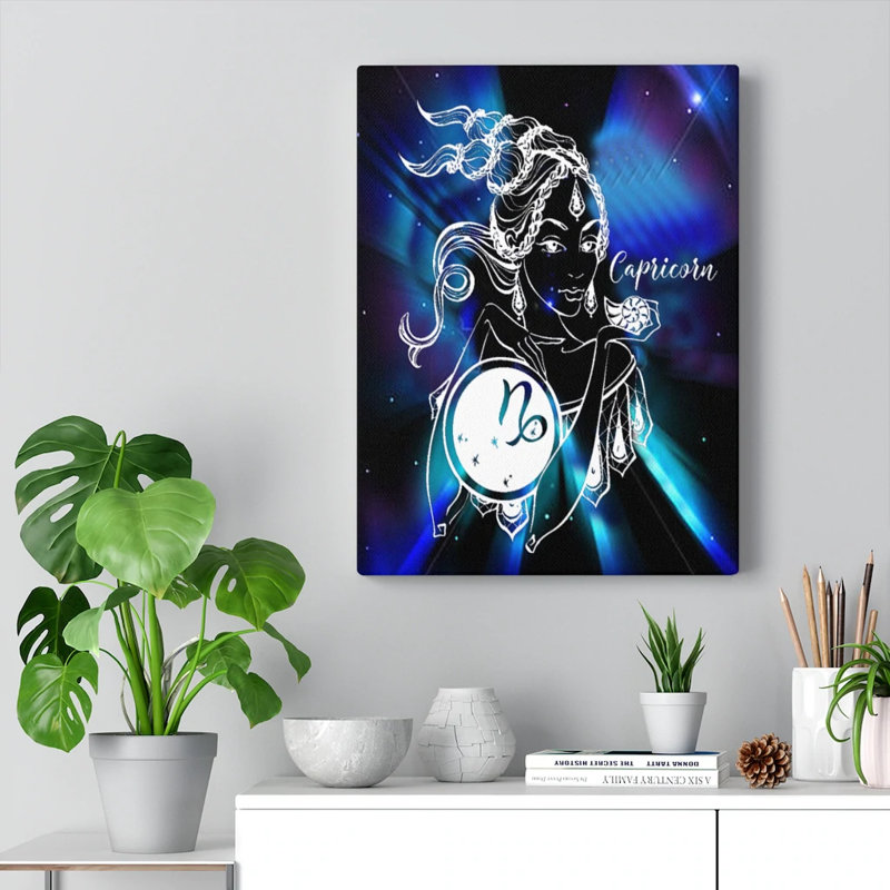 Capricorn Zodiac Horoscope - Wrapped Canvas Print, 41cm H x 30cm W