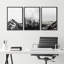 Misty Forest Landscape " IDEA4WALL Framed Canvas Print Wall Art Woodland Nursery Decor Set Black & White Winter Snow Mountains Nature Wilderness Modern Art Rustic Landscape For Living Room, Bedroom, Office " 3 - Pieces-91258502-119385150