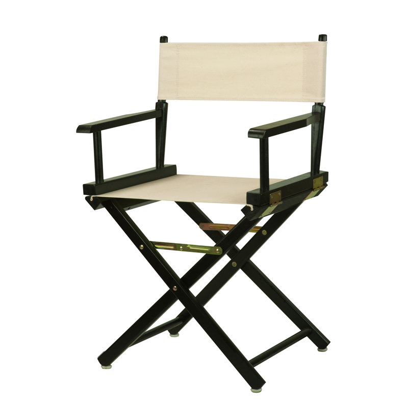 Chaise de réalisateur pliante 18 po, Naturel / blé, Noir, noir, noir, noir