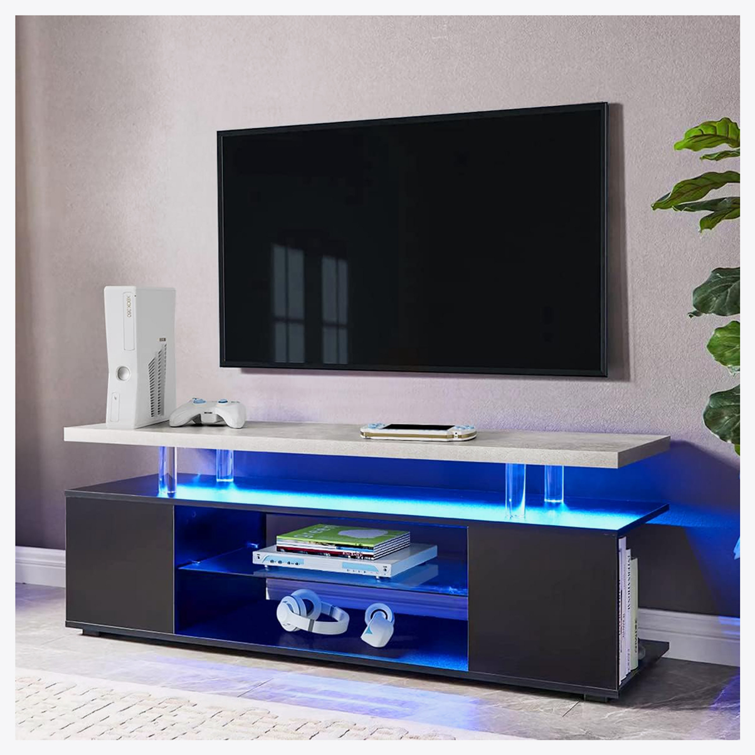 Wrought Studio TV Stand TV LED Gaming Entertainment Centre Media ...