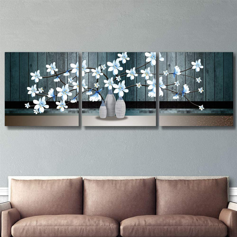 Peinture sur toile Zen 3 - 3 pièces, H 16 po x l 48 po x P 1,5 po