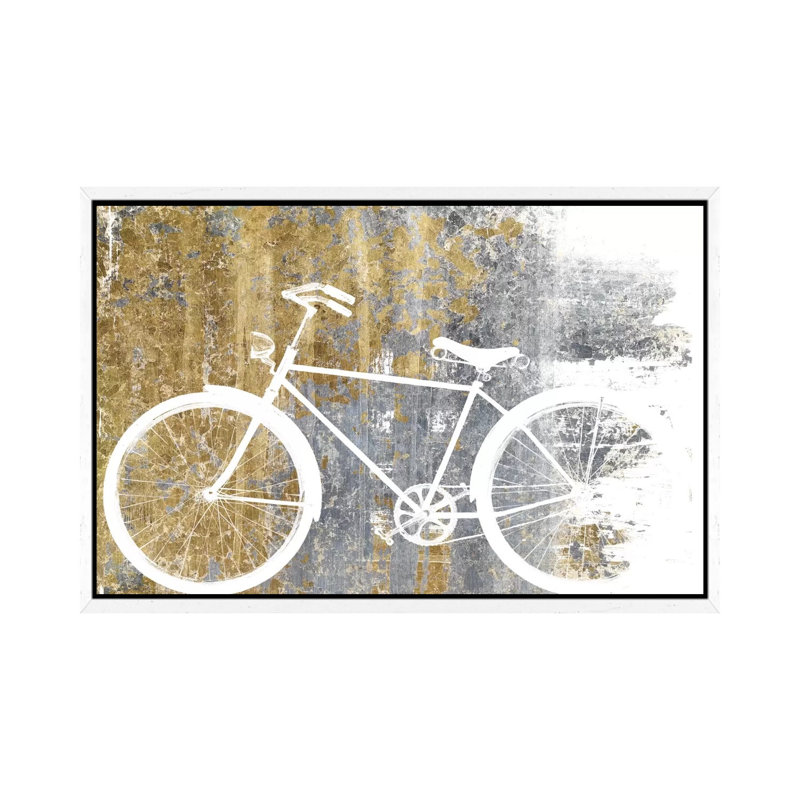 Gilded Bicycle by Wild Apple Portfolio - Wrapped Canvas Gallery-Wrapped Canvas Giclée, White Floater Framed