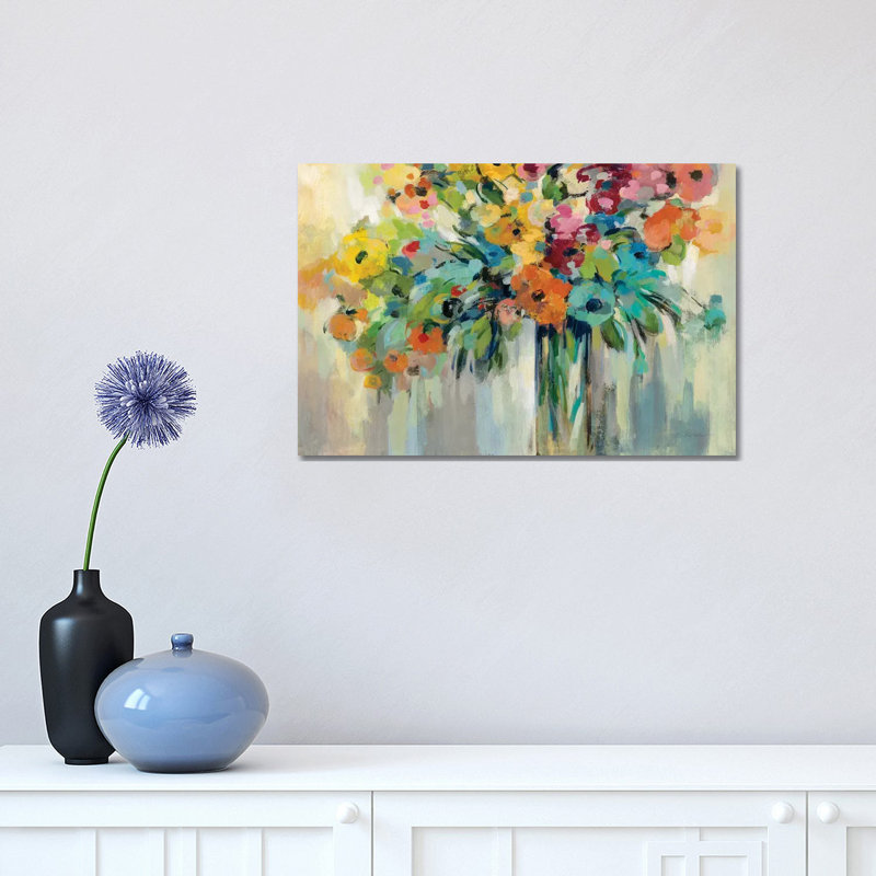 Cloud Of Flowers by Silvia Vassileva - Painting on Canvas, Wrapped Canvas, 152.5 cm H x 101.5 cm W x 3.175 cm D
