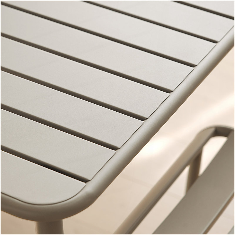 Table de salle à manger d'extérieur Sera, Blanc rétro