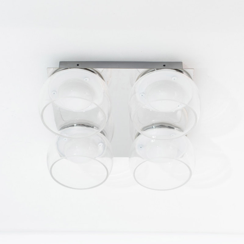 Adelyna Glass LED Flush Mount, Chrome, Clear