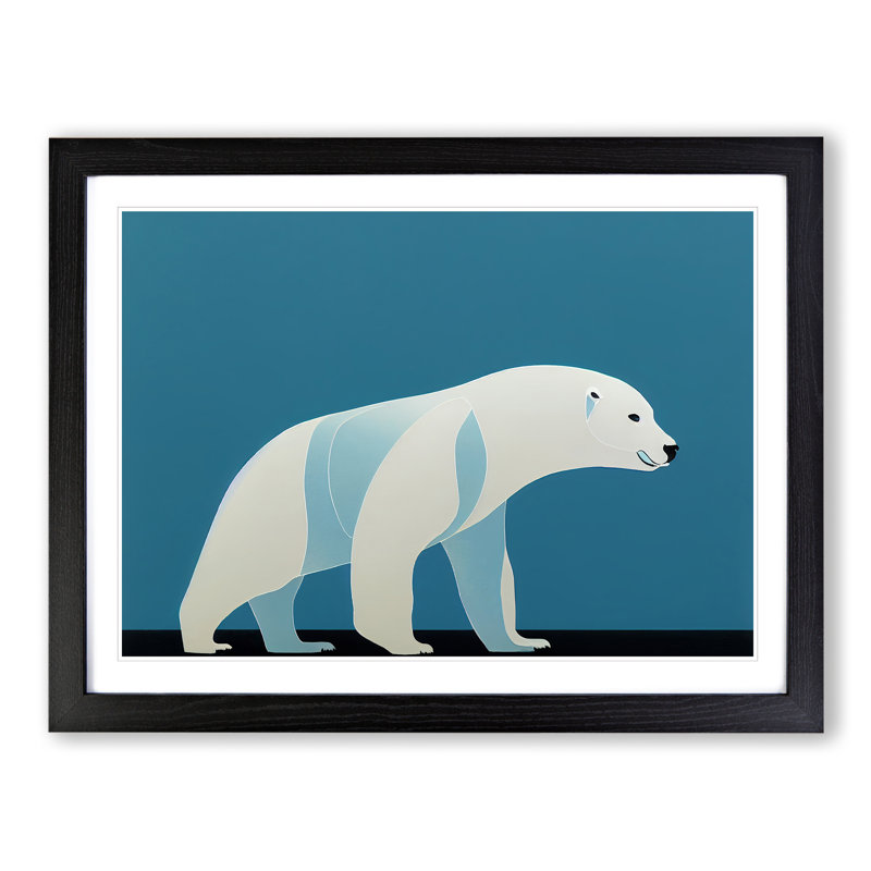 Special Abstract Polar Bear - Framed Print, Black, 46cm H x 64cm W x 2cm D