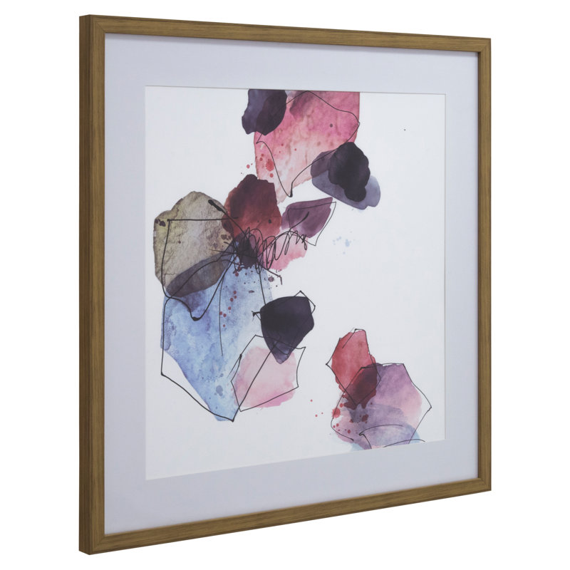 « modern fleur », reproduction d’art sur toile encadrée en blanc/rouge