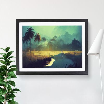 XH1022-10160X Wild Palm Trees 1 Piece Single Picture Frame Wall Art