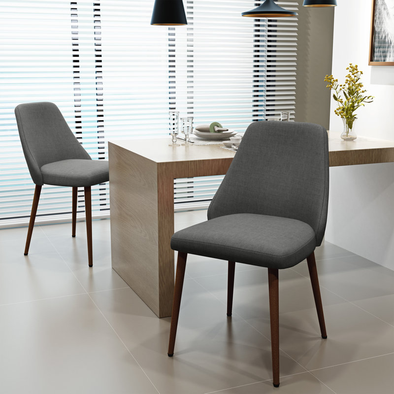 Dodrill 17'' H Upholstered Side Chair, Light Gray, Brown