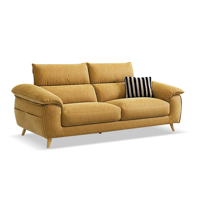 Causeuse-coussin en chenille jaune standard, Chenille jaune