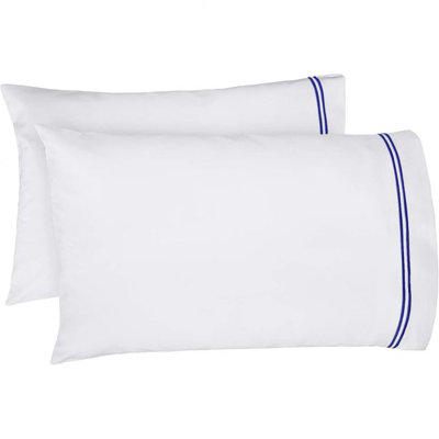 400TC Double Embroidery Cotton Sateen Pillowcases (Set Of 2)