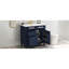 Meuble-lavabo de salle de bain avec lavabo supérieur en céramique, armoire bleue 2 tiroirs 36 po et grand espace de rangement, meuble-lavabo de style avant-gardiste, tablettes fonctionnelles, Modern Grace-1951427755