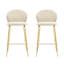 Indoor Upholstered Bar Stools With Metal Frame, Set Of 2