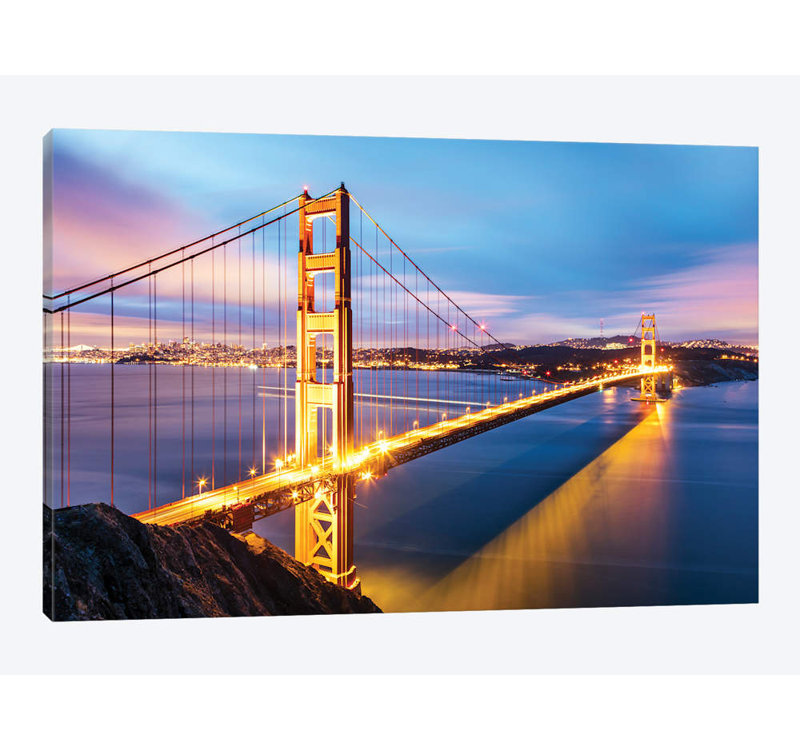 «Golden Gate Bridge At Dawn, San Francisco» par Matteo Colombo, impression sur toile, H 26 po x l 40 po x P 1,5 po
