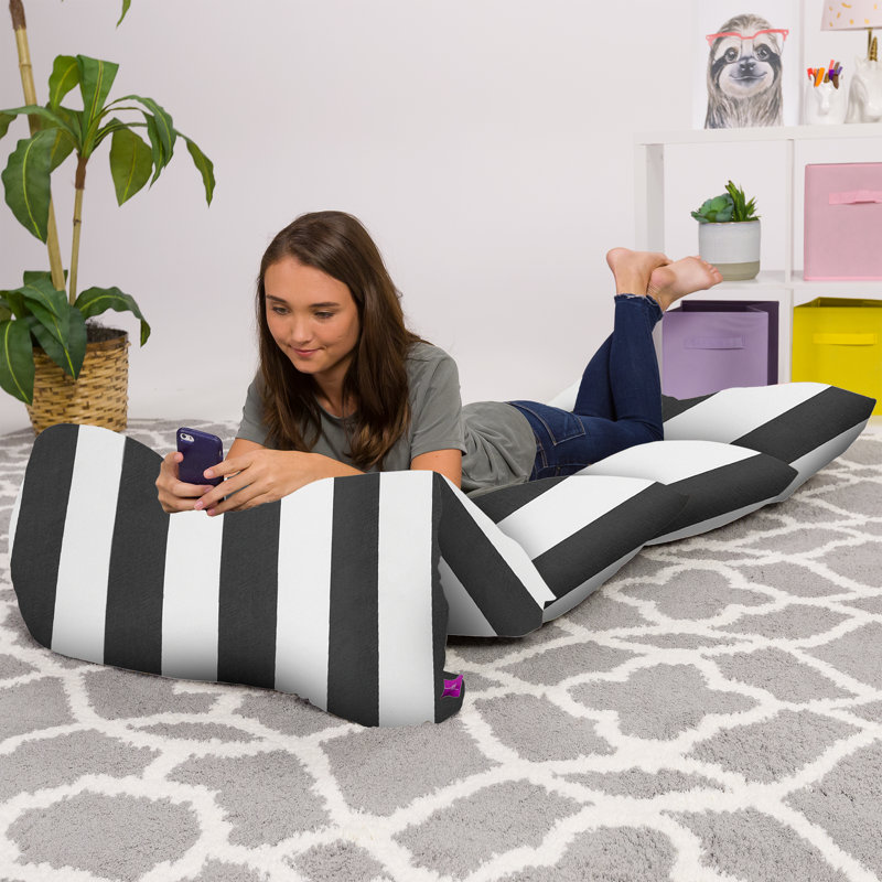 Housse de coussin de sol pour enfants (oreillers non inclus), H 1 po x l 32 po x P 88 po, Gris