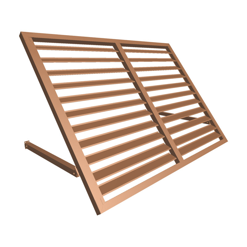 Awntech Bahama Shutter Metal Fixed Awning, Copper, 24" H x 56" W x 24" D
