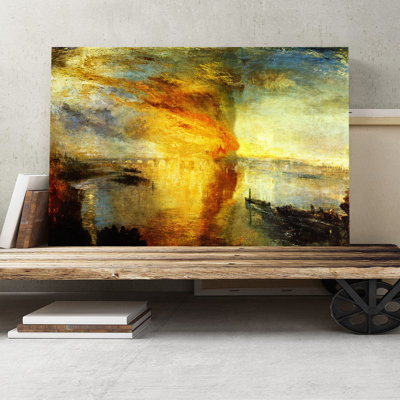 The Burning of the House of Lords by J.M.W. Turner - Wrapped Canvas