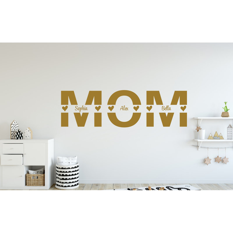 Adhésif décoratif maman, cadeau maman personnalisé, cadeau de fête des mères, nom personnalisé, nom des enfants 340DRE, Oui