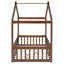 Structure de lit simple en noyer avec clôture, créant un espace enchanteur pour le plaisir