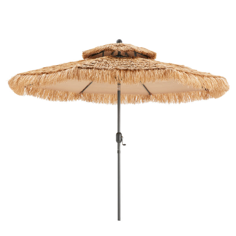 9 & 10 FT Hawaiian Style Thatched Umbrella (Base Not Include), 96” H x 120” W x 120” D
