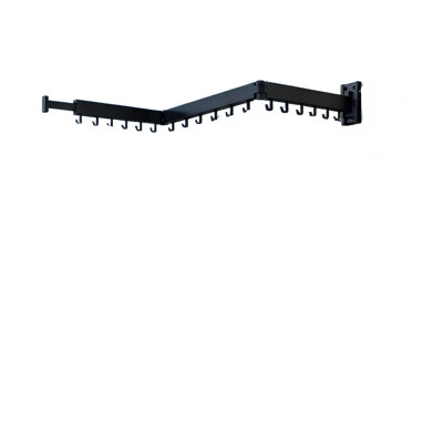 Wall Mounted Folding Clothes Drying Rack, Retractable, 1 Pack (Black)