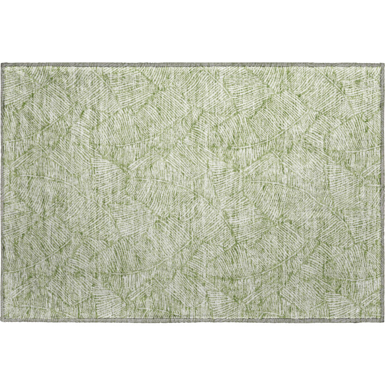 Premium Machine Washable Prisco Green Rug
