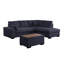 Canapé modulaire en tissu tissé gris foncé Joshua-1933331821