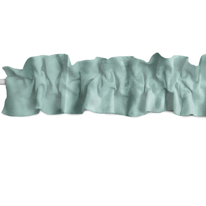 Tailored Window Valance, 120" W x 9" L, Aqua