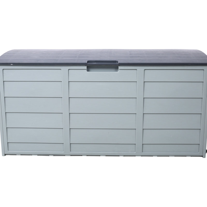 Coffre de terrasse en résine 75 gallons - Rangement extérieur polyvalent avec roulettes pour les espaces de patio, de cour, de garage et les coussins de remise, outils