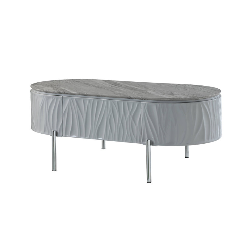 Table basse avec tiroir de rangement et pieds en métal Harry, H 30 po x L 47 po x l 16 po
