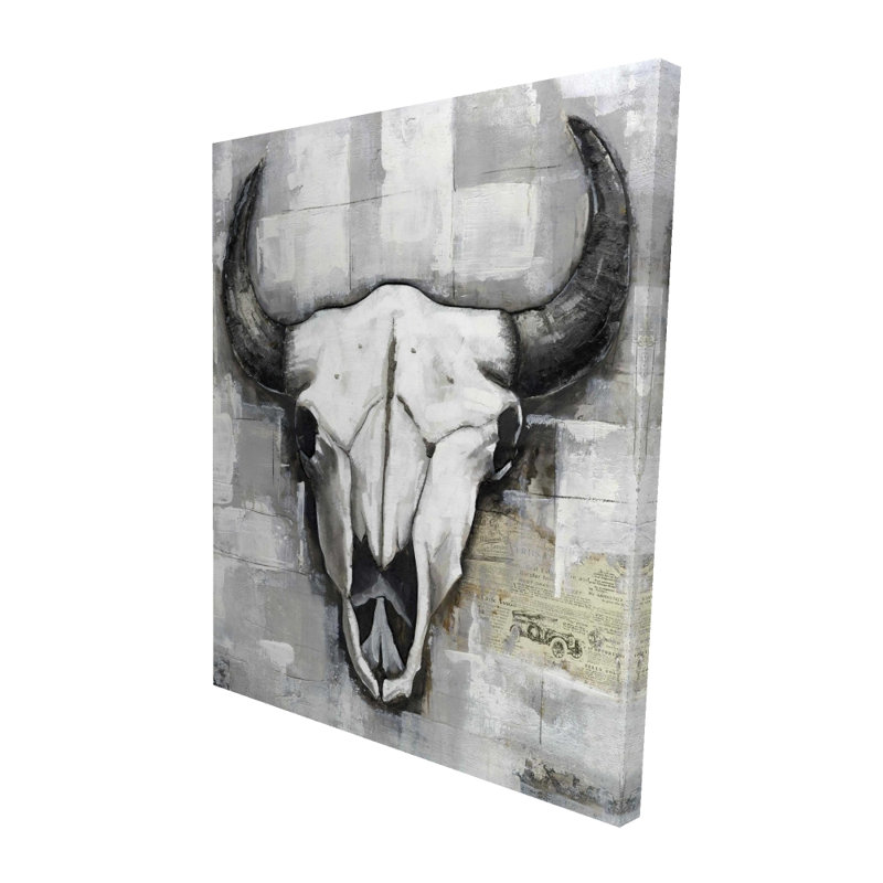 Toile crâne de taureau de style industriel | Western Home Decor
