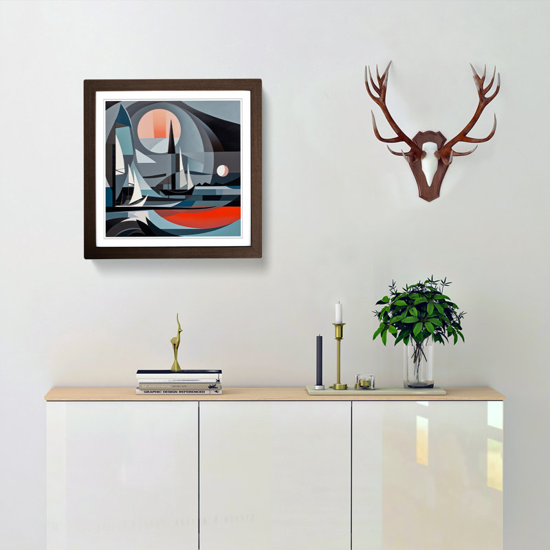 Seascape Constructivism - Framed Print, Walnut
