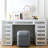 Mirrored Vanity Table 13-Drawer Faux-diamond Inlay-557422049
