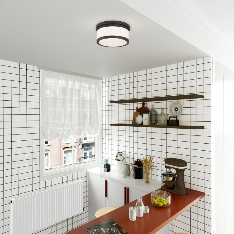 Celso Glass Flush Mount, Bronze