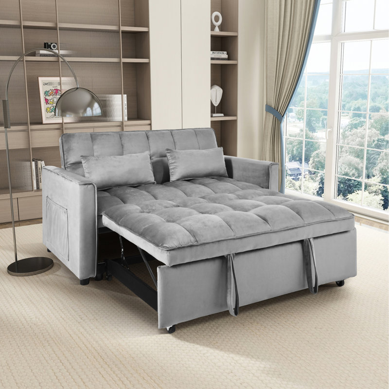 Fauteuil-lit gris - Lit convertible et relaxant, coussins lombaires réglables pour le salon, la maison, le bureau (
