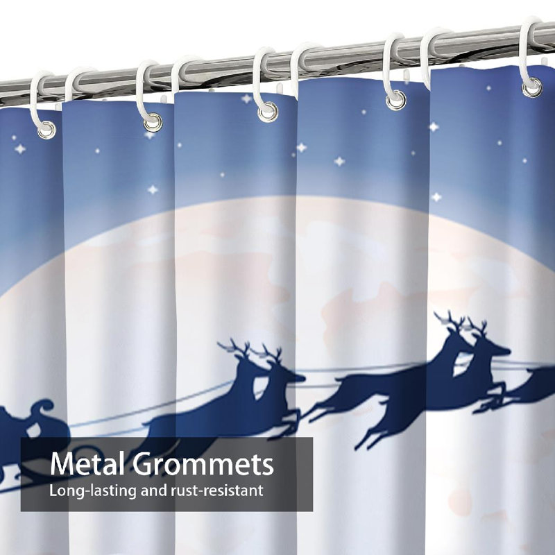Rideau de douche Santa Sleigh Forest Moon, L 72 po x l 78 po