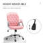 Chaise de bureau en similicuir rose, à boutons, rembourrée, réglable en hauteur et pivotante pour un confort optimal.