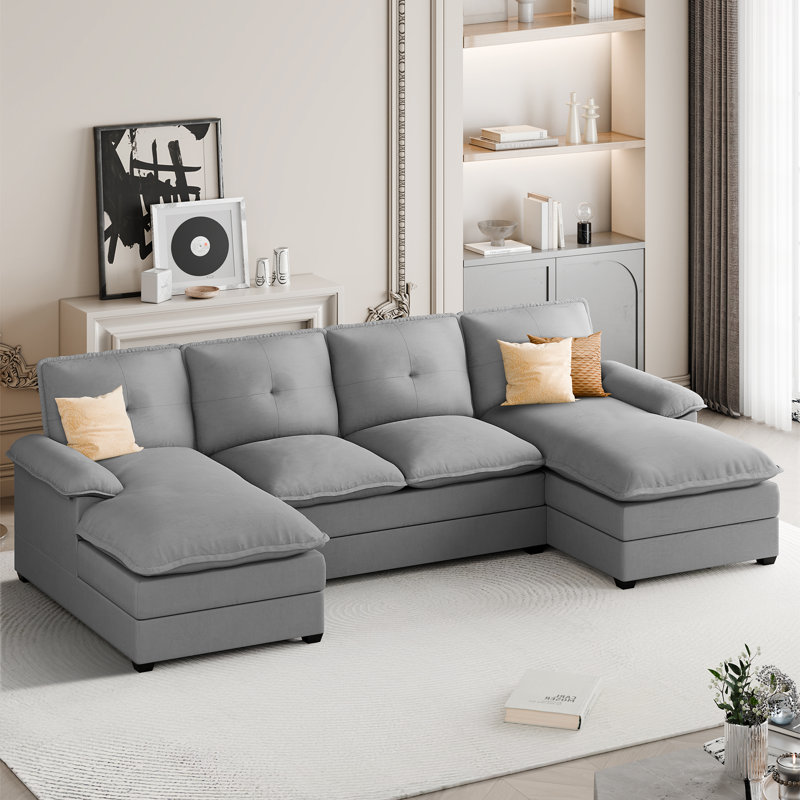 Canapé modulaire 3 pièces Mendham, Gris clair