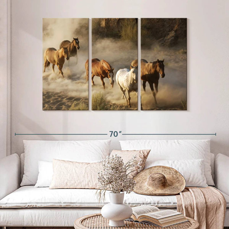 Brampt Galloping Wild Horses, 32" H x 50" W