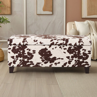 Pouf de rangement en velours avec espace intégré et revêtement lisse